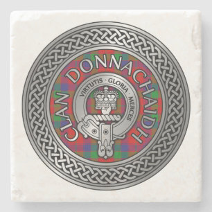 Posavasos De Piedra Clan Donnachaidh   Escudo y Nudo de Tartán de Robe