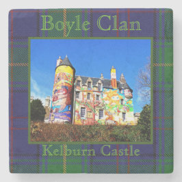 Posavasos De Piedra Clan escocesa Boyle, Kelburn Castle Photo Tartán