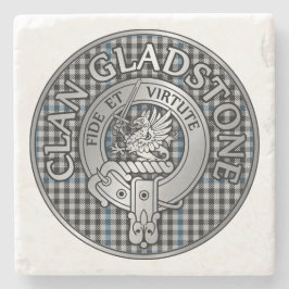 Posavasos De Piedra Clan Gladstone Escudo y Tartán
