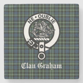 Posavasos De Piedra Clan Graham Montrose Tartan & Escudo