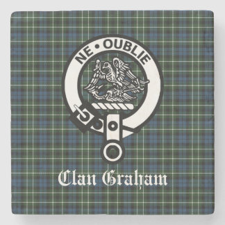 Posavasos De Piedra Clan Graham Montrose Tartan & Escudo