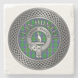 Posavasos De Piedra Clan Hunter Escudo y Tartan Knot