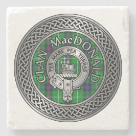 Posavasos De Piedra Clan MacDonald Escudo y Tartan Knot