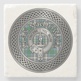 Posavasos De Piedra Clan MacDowall Escudo & Tartan Knot