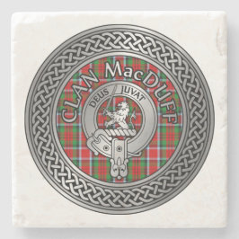 Posavasos De Piedra Clan MacDuff Escudo y Tartan Knot