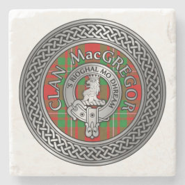 Posavasos De Piedra Clan MacGregor Escudo & Tartan Knot