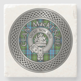 Posavasos De Piedra Clan MacKenzie Escudo y Tartan Knot