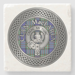 Posavasos De Piedra Clan MacLaren Escudo & Tartan Knot