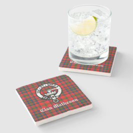 Posavasos De Piedra Clan Matheson Escudo Badge y Tartán