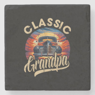 Posavasos De Piedra Clásico Abuelo Dicho Divertido Amante De Coche Hom