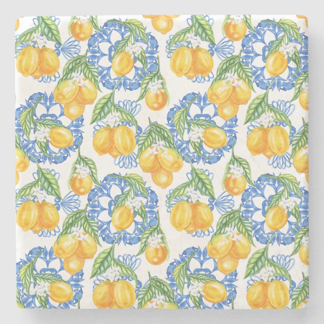 Posavasos De Piedra Clásico de limón italiano (Anverso)