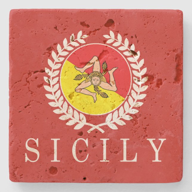 Posavasos De Piedra Clásico de Sicilia (Anverso)