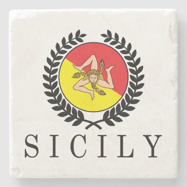 Posavasos De Piedra Clásico de Sicilia (Anverso)