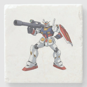 Posavasos De Piedra Clásico Retro RX-78-2 Gundam Mecha Anime Ilustraci