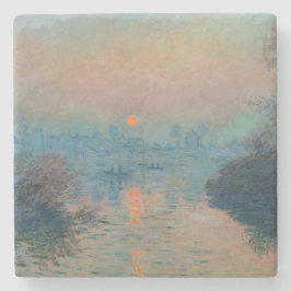 Posavasos De Piedra Claude Monet - Atardecer en el Sena en Lavacourt