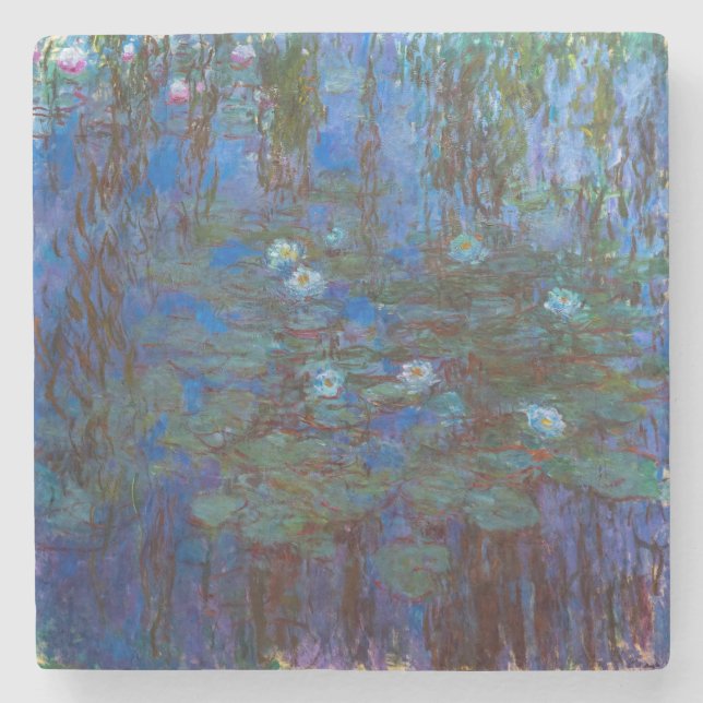 Posavasos De Piedra Claude Monet - Blue Water Lilies (Anverso)