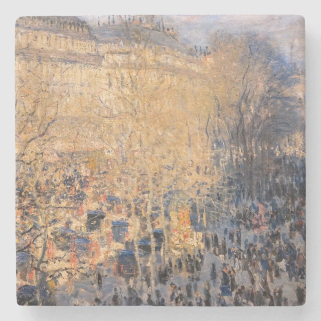 Posavasos De Piedra Claude Monet - Boulevard des Capucines en París (Anverso)