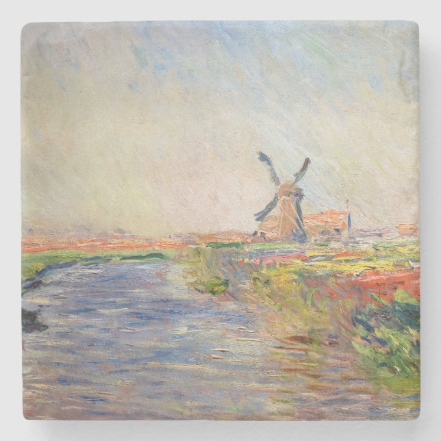Posavasos De Piedra Claude Monet - Campo de tulipanes en Holanda (Anverso)