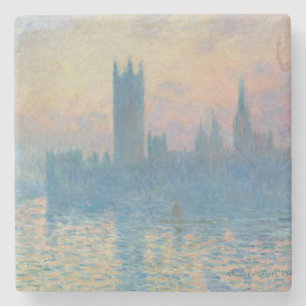 Posavasos De Piedra Claude Monet Casas del Parlamento Puesta de sol
