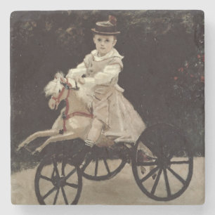 Posavasos De Piedra Claude Monet el Jean Monet en su caballo de la