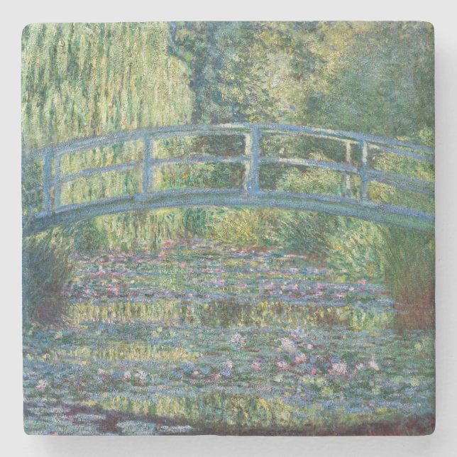 Posavasos De Piedra Claude Monet - estanque de Lily del Agua, Armonía  (Anverso)