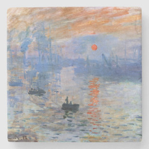 Posavasos De Piedra Claude Monet Impresión Amanecer 1872 Puerto Arte