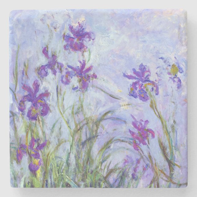 Posavasos De Piedra Claude Monet - Lilac Irises / Iris Mauves (Anverso)