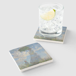 Posavasos De Piedra Claude Monet Mujer con un Paraguas Arte Refinado