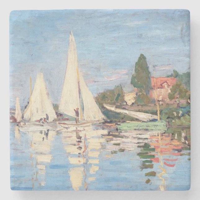Posavasos De Piedra Claude Monet - Regattas en Argenteuil (Anverso)