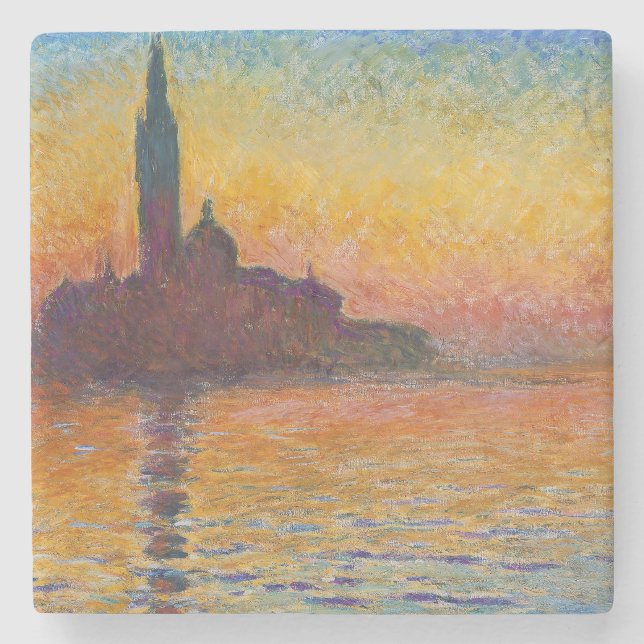 Posavasos De Piedra Claude Monet - San Giorgio Maggiore en Dusk (Anverso)