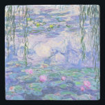 Posavasos De Piedra Claude Monet Water relaja arte impresionista franc<br><div class="desc">Claude Monet Water Lilies es una colección de aproximadamente 250 pinturas al óleo del impresionista francés Claude Monet. Los cuadros representan el florido jardín de Monet en Giverny.</div>