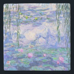 Posavasos De Piedra Claude Monet Water relaja arte impresionista franc<br><div class="desc">Claude Monet Water Lilies es una colección de aproximadamente 250 pinturas al óleo del impresionista francés Claude Monet. Los cuadros representan el florido jardín de Monet en Giverny.</div>
