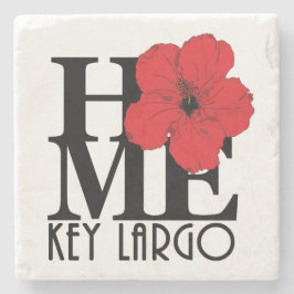 Posavasos De Piedra Clave HOME Largo Red Hibiscus