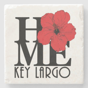 Posavasos De Piedra Clave HOME Largo Red Hibiscus