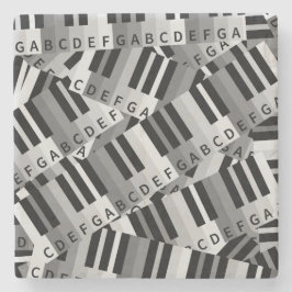 Posavasos De Piedra Claves de piano negro y blanco