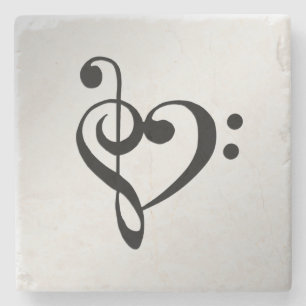 Posavasos De Piedra Clef de Música Corazón