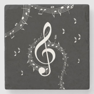 Posavasos De Piedra Climactic G Clef Music Black
