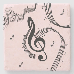 Posavasos De Piedra Climactic G Clef Music Pink