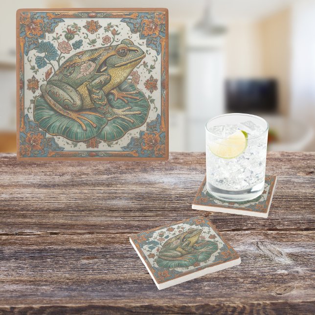 Posavasos De Piedra Cloisonne Frog on Lily Pad (Subido por el creador)
