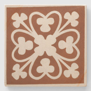Posavasos De Piedra Clover Irlandés Celtic Art Design Red