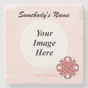 Posavasos De Piedra Clover Ribbon rosa por Kenneth Yoncich
