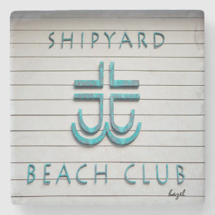 Posavasos De Piedra Club de la playa del astillero, práctico de costa