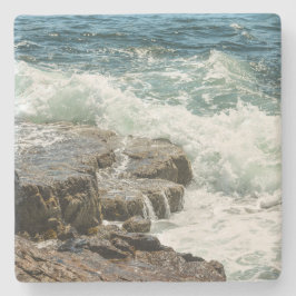 Posavasos De Piedra Coastal Maine Rocky Shoreline Ocean