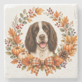 Posavasos De Piedra Coaster de Otoño Springer Spaniel