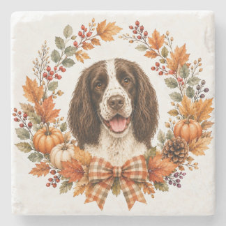 Posavasos De Piedra Coaster de Otoño Springer Spaniel
