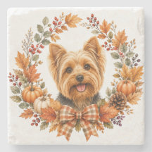 Coaster de Yorkshire Terrier Otoño