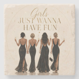 Posavasos De Piedra Coaster para despedida de soltera 'Las chicas solo