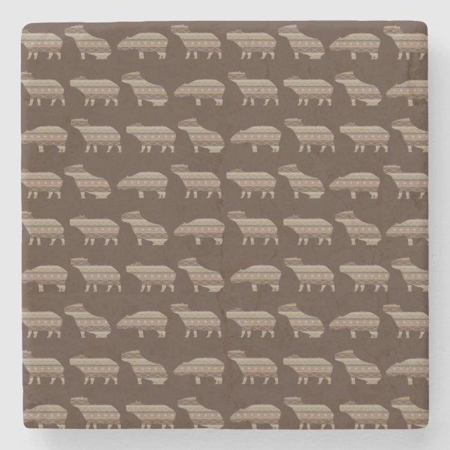 Posavasos De Piedra Coaster Patrón de Carpincho (Anverso)