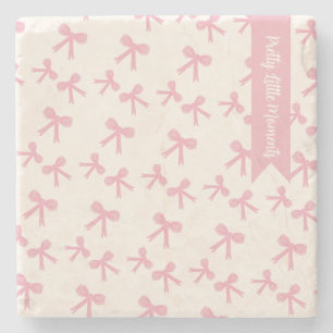 Posavasos De Piedra Coaster Sueños de Lazo Rosa