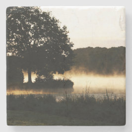 Posavasos De Piedra Coastercna de Morning Lake Scene